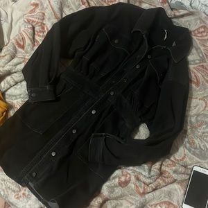 FREE PEOPLE BLACK DENIM DRESS WOMEN SIZE S/P